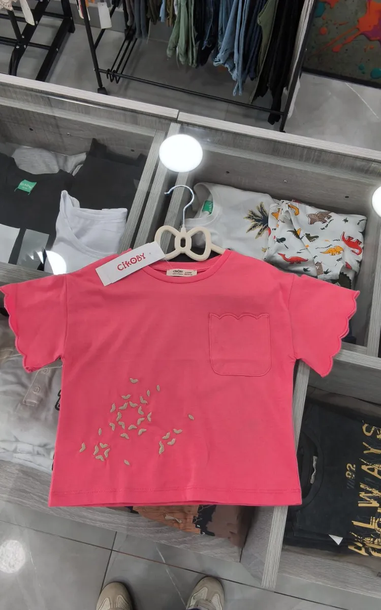 Girl's embroidered cotton crop top