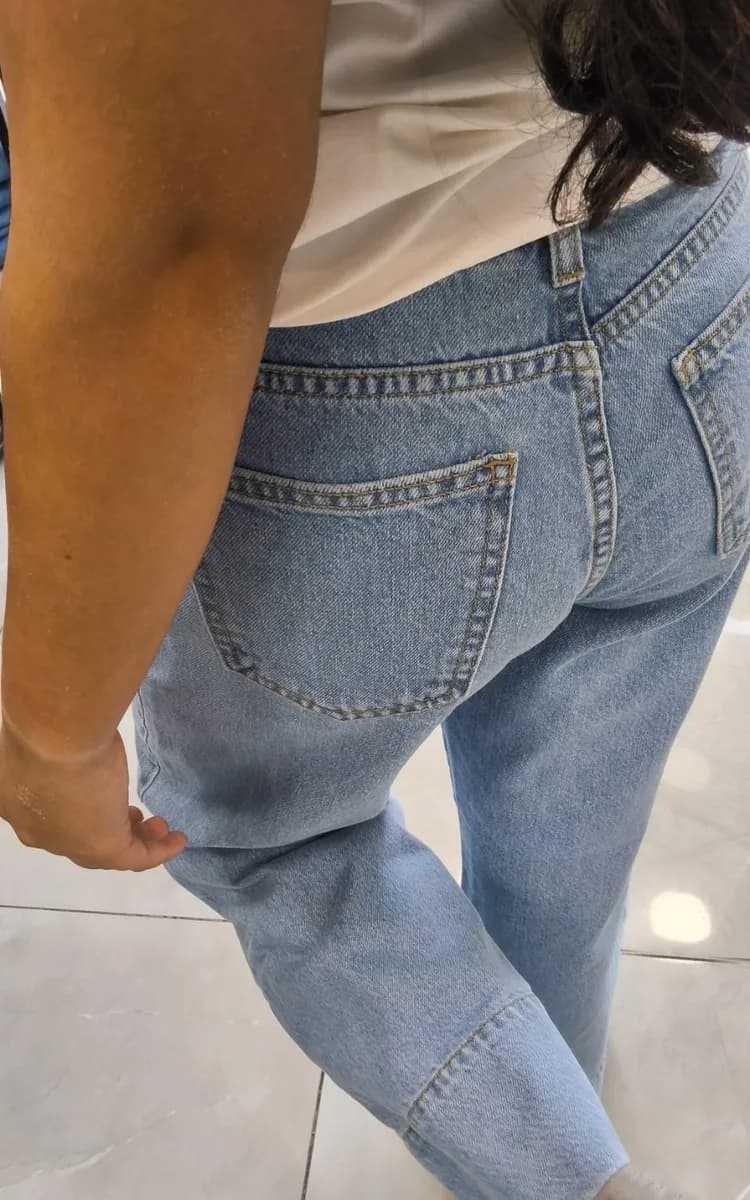 Blue denim jeans
